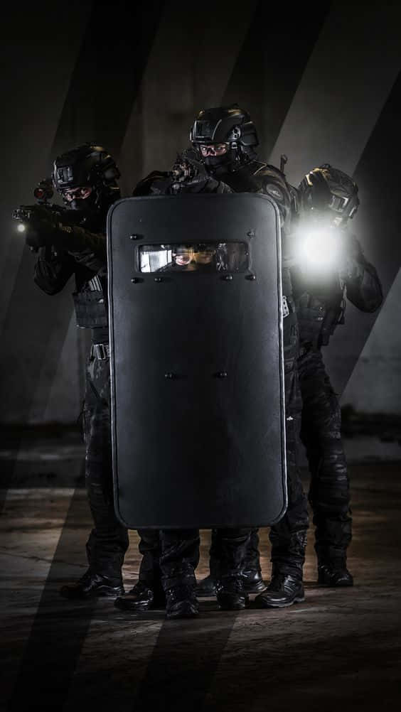 SWAT, tactical gear, full gear, SD Phone Wallpaper