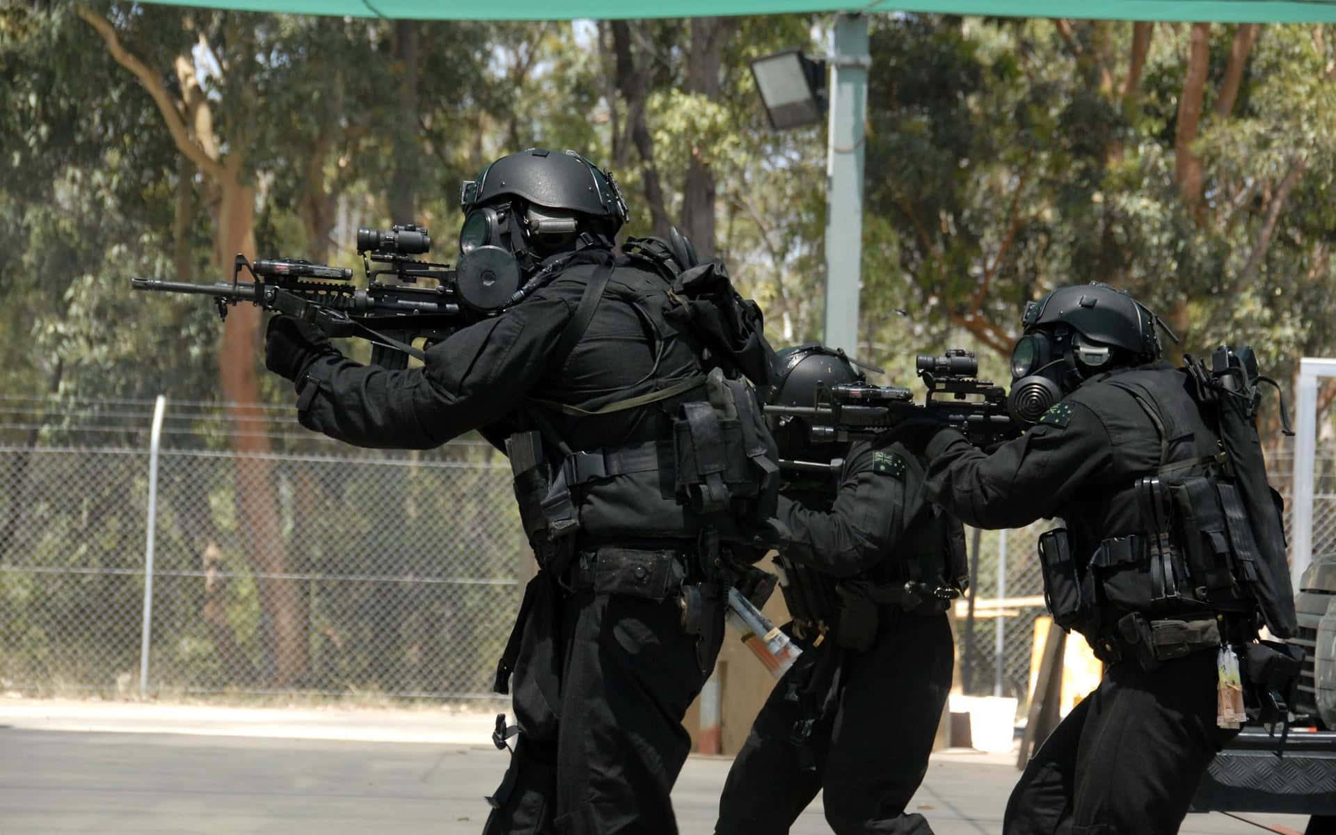 Swat, tactical officers, full gear, Full HD Desktop Wallpaper