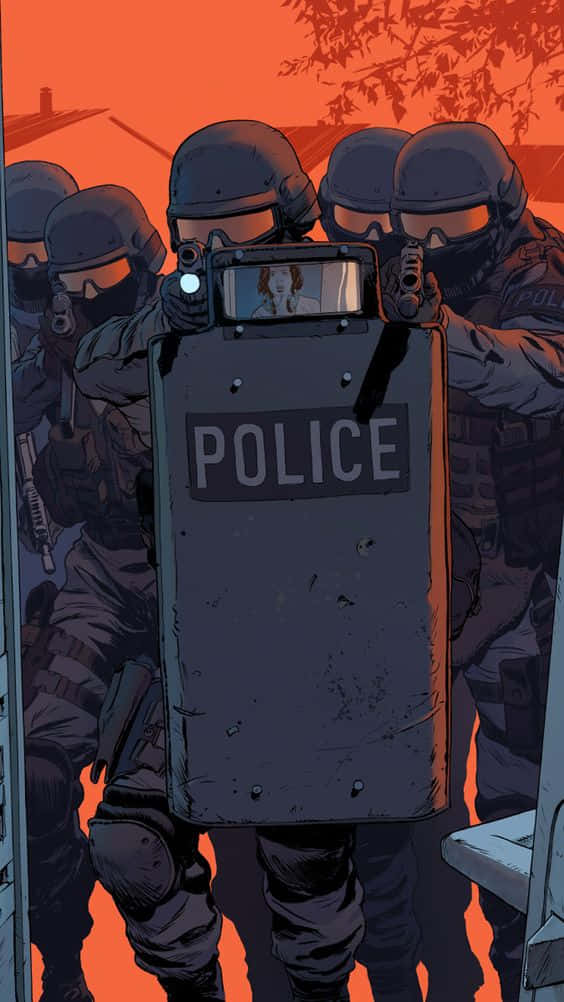 Swat, riot gear, shields, SD Phone Wallpaper