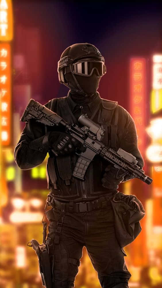 SWAT, tactical gear, rifle, SD Phone Wallpaper