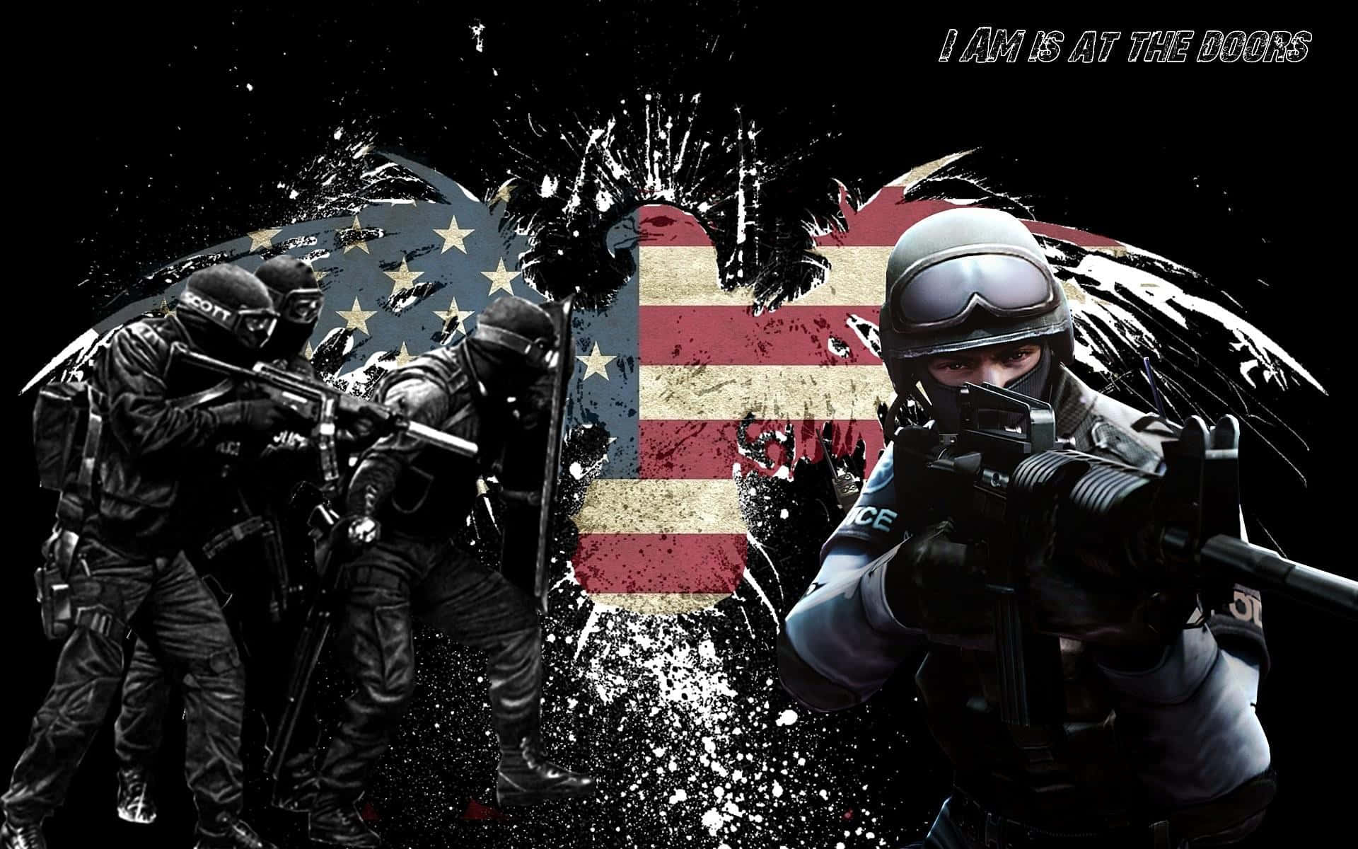 SWAT, tactical police officers, full gear, Full HD Desktop Wallpaper