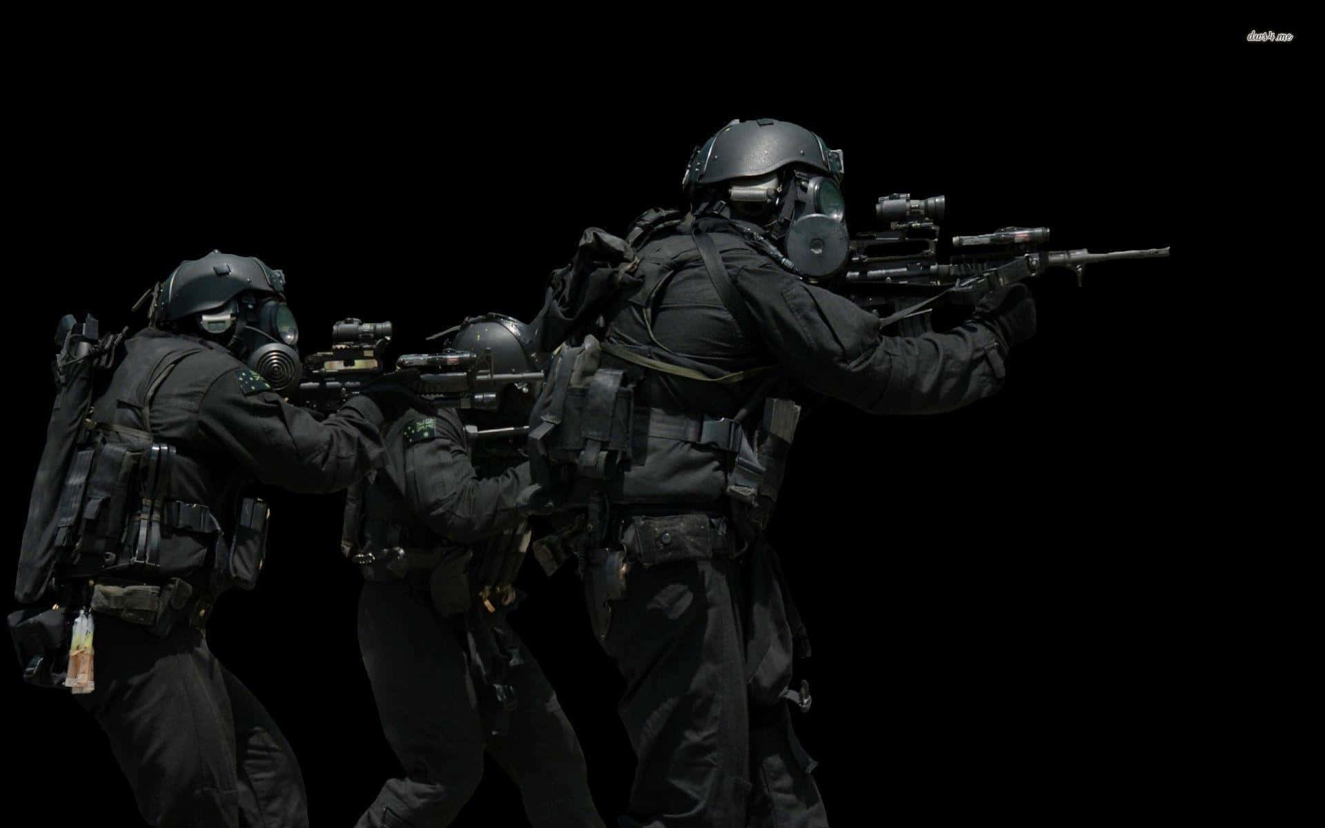 SWAT, tactical soldiers, full gear, Full HD Desktop Wallpaper