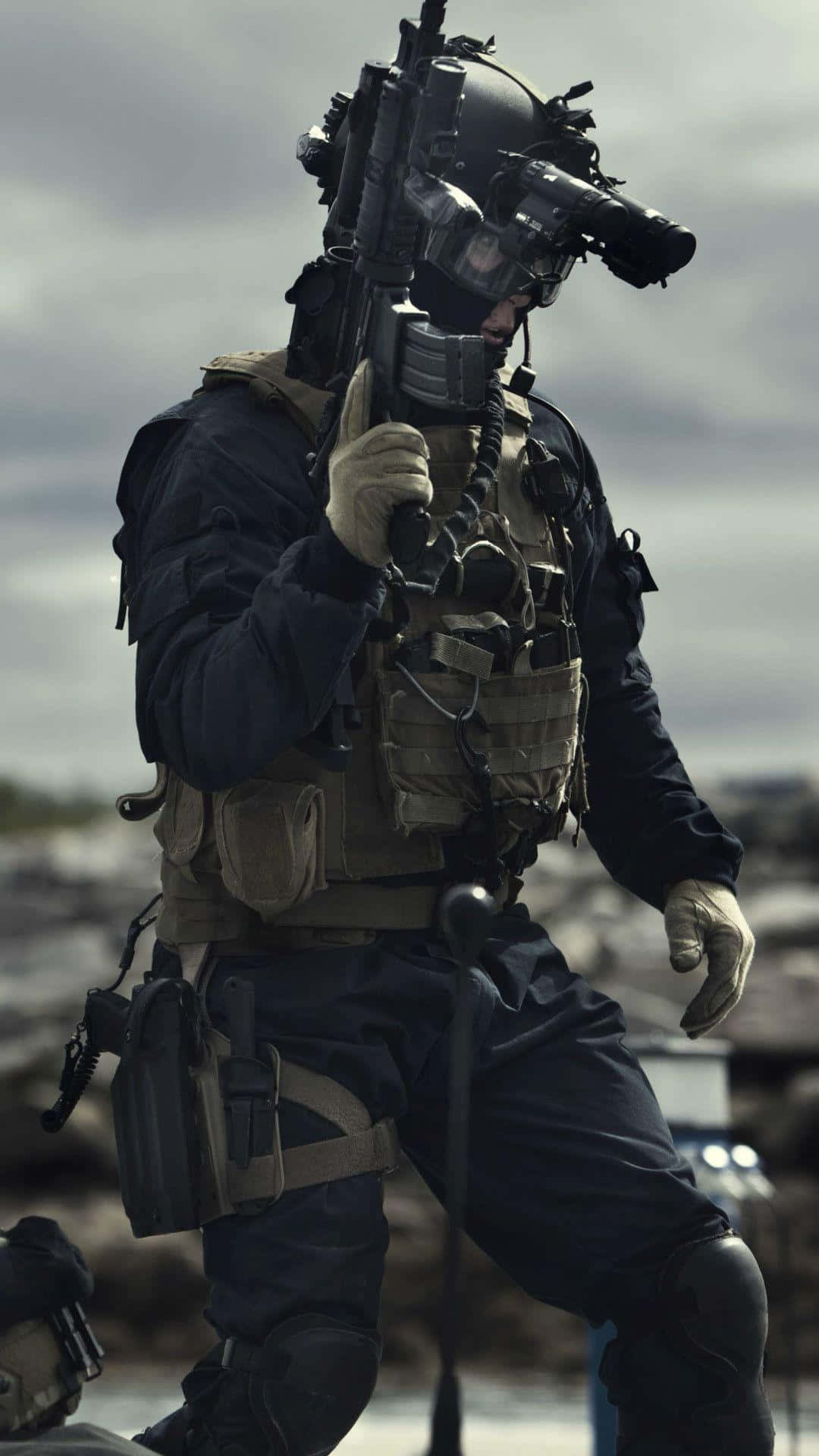 SWAT, tactical gear, rifle, Full HD Phone Wallpaper