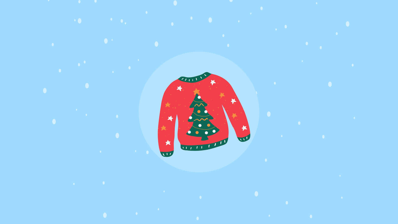 Minimalist Christmas Desktop, red Christmas sweater, green tree, HD Desktop Wallpaper