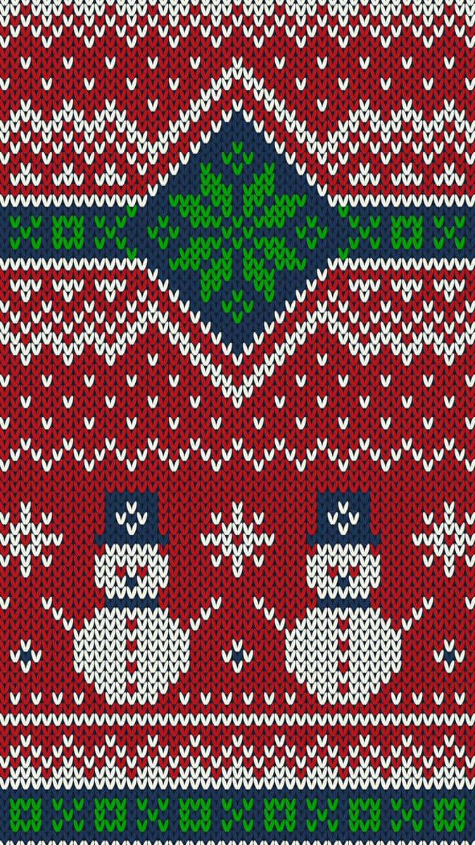 red sweater, snowmen, green snowflakes, SD Phone Wallpaper