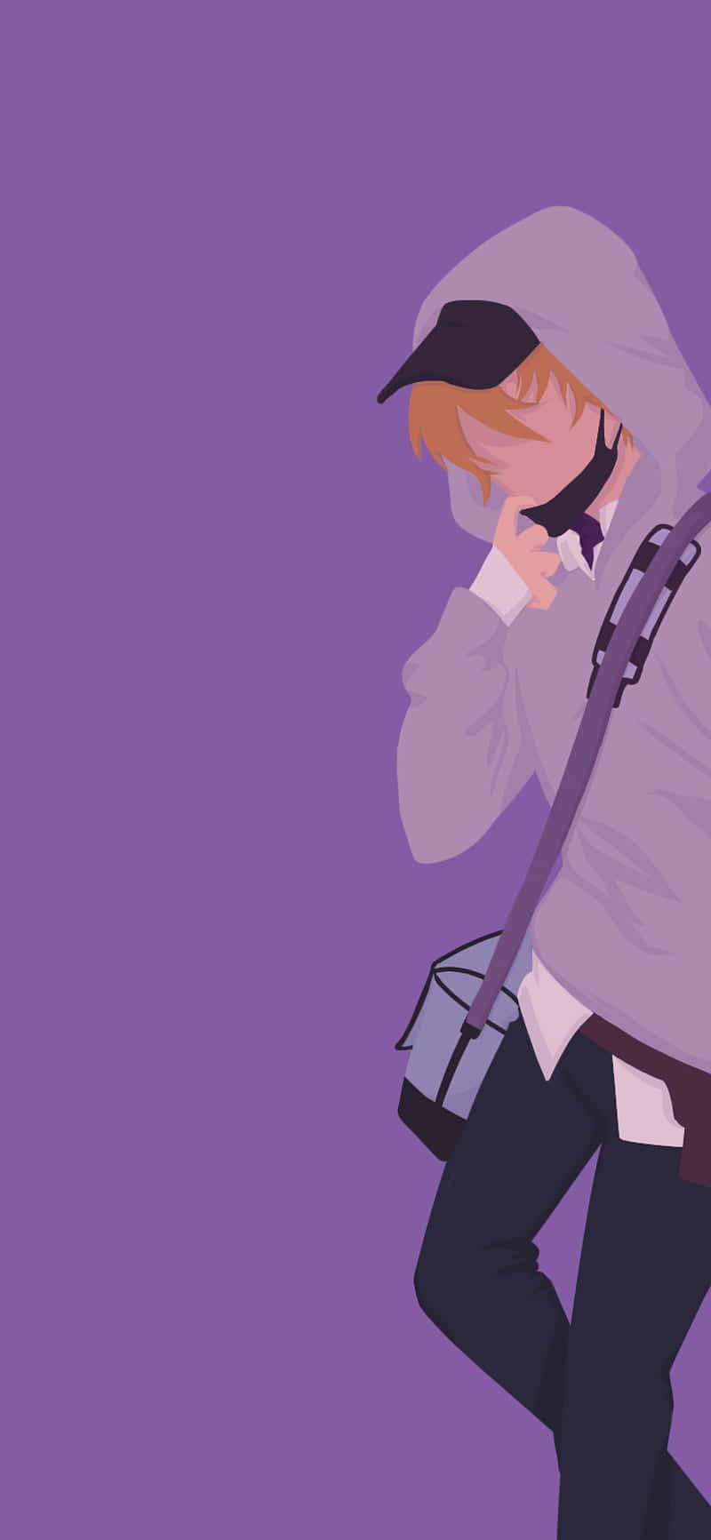School Boy Minimal Anime, orange hair, hoodie, HD Phone Wallpaper