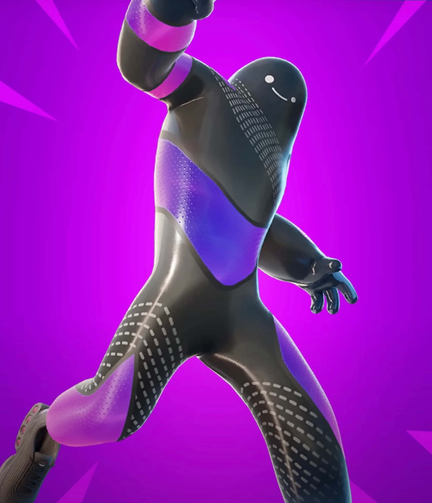 Fortnite character, glossy black, purple, HD Phone Wallpaper