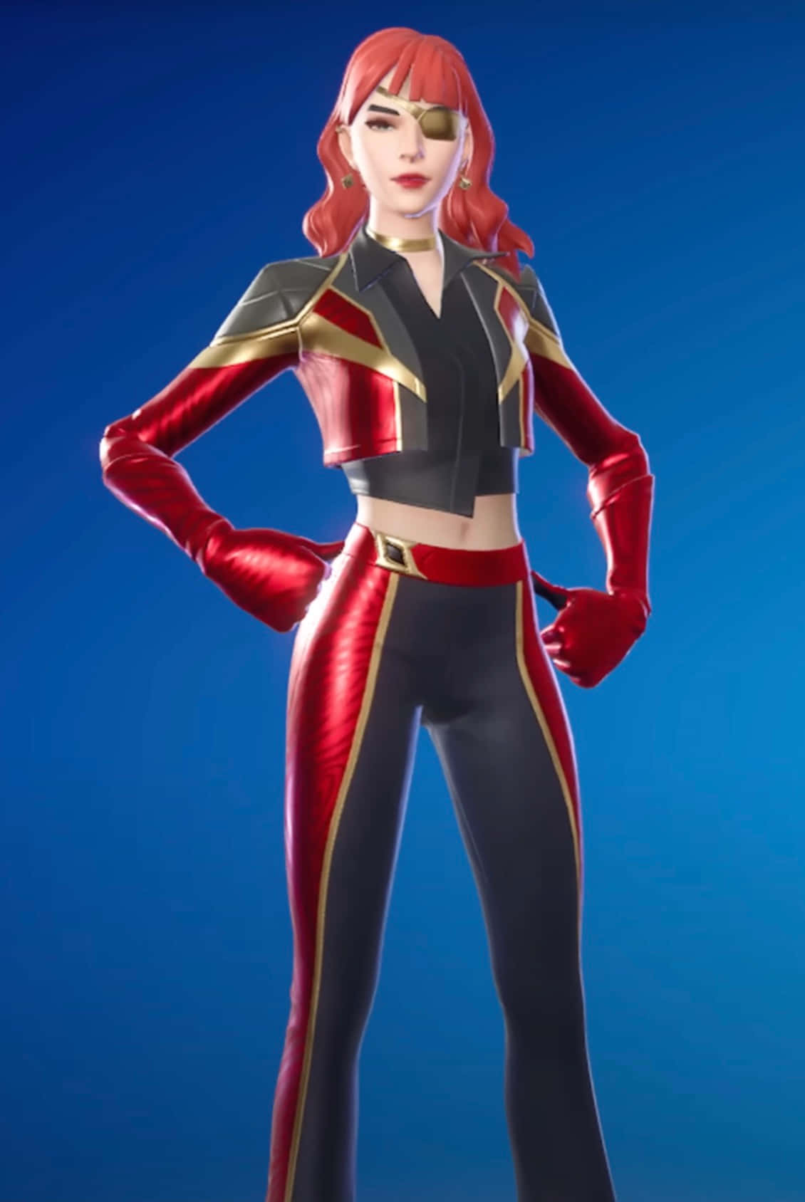 Fortnite, redhead skin, eyepatch, HD Phone Wallpaper