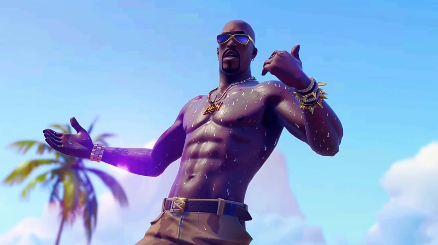 Fortnite, sunglasses, gold jewelry, HD Desktop Wallpaper