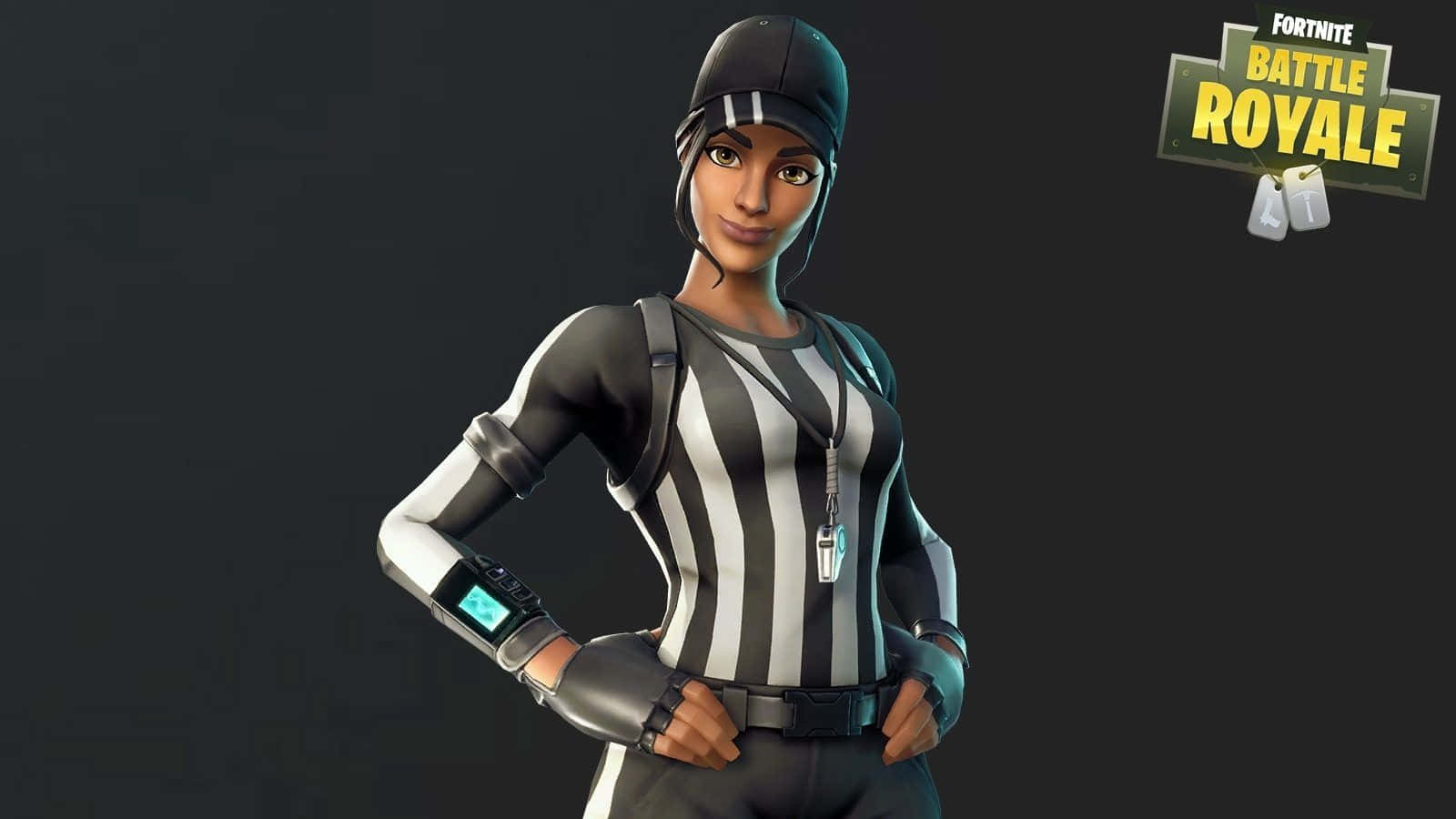 sweaty soccer skin, female referee, black and white striped uniform, HD Desktop Wallpaper