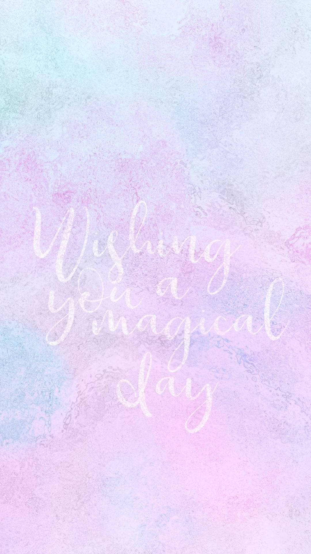 pastel watercolor wash, pink blue lavender, white cursive text, Full HD Phone Wallpaper