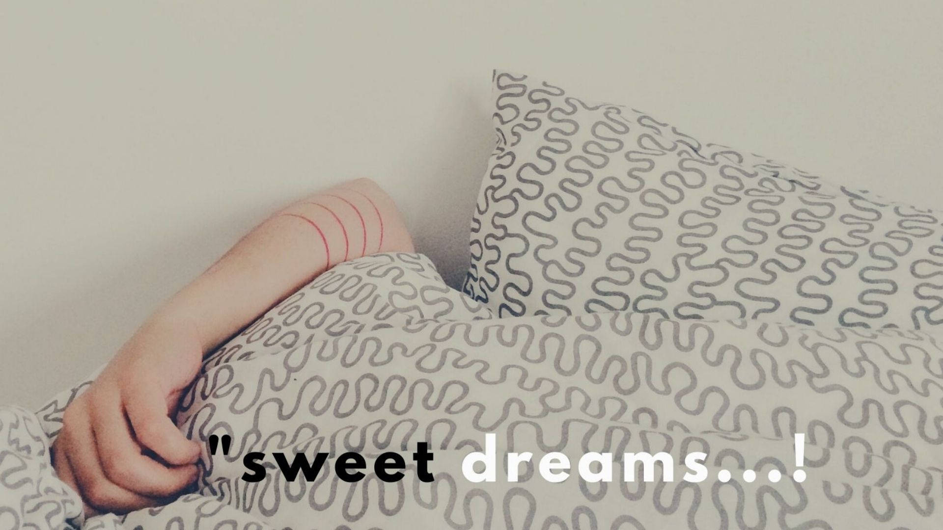 sweet dreams, red wristbands, patterned pillow, Full HD Desktop Wallpaper