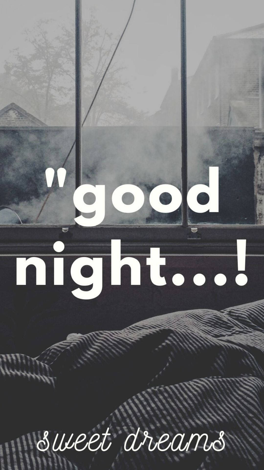 Sweet Dreams, striped sheets, window, Full HD Phone Wallpaper