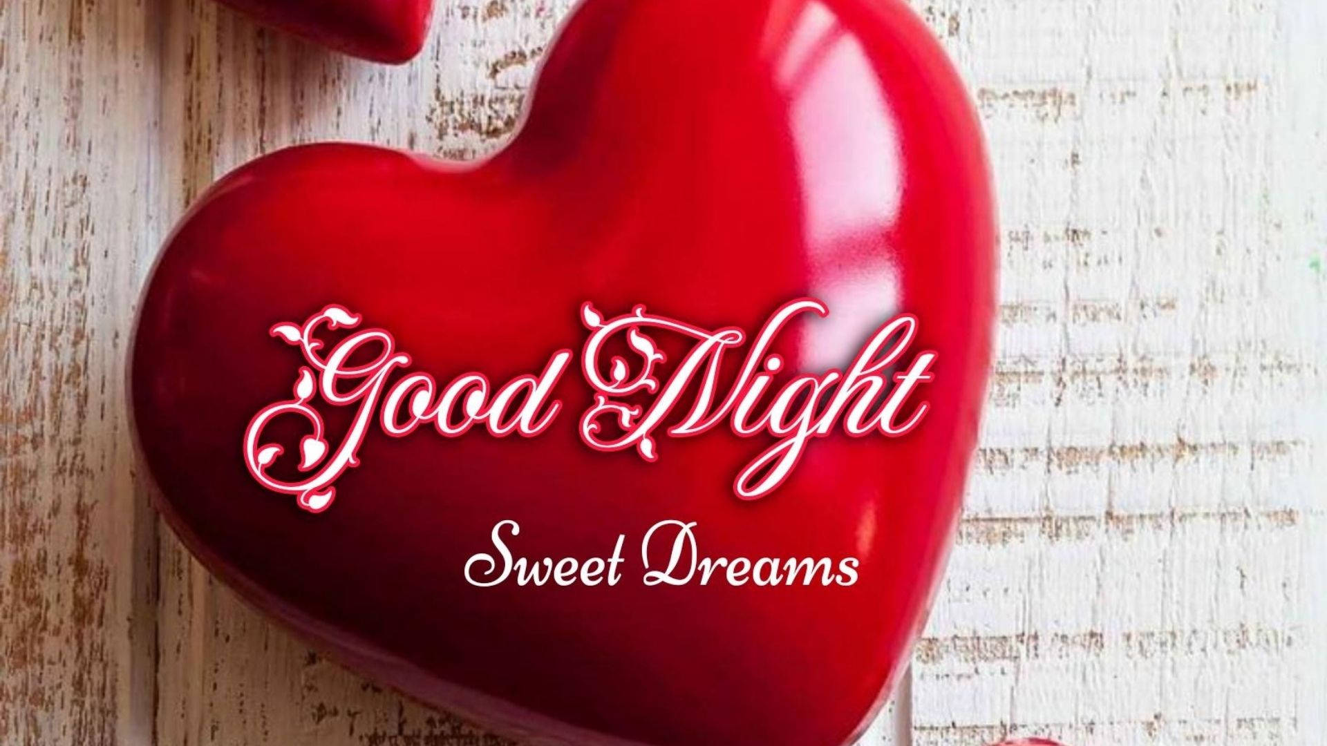 Sweet Dreams, red heart, Good Night Sweet Dreams, Full HD Desktop Wallpaper