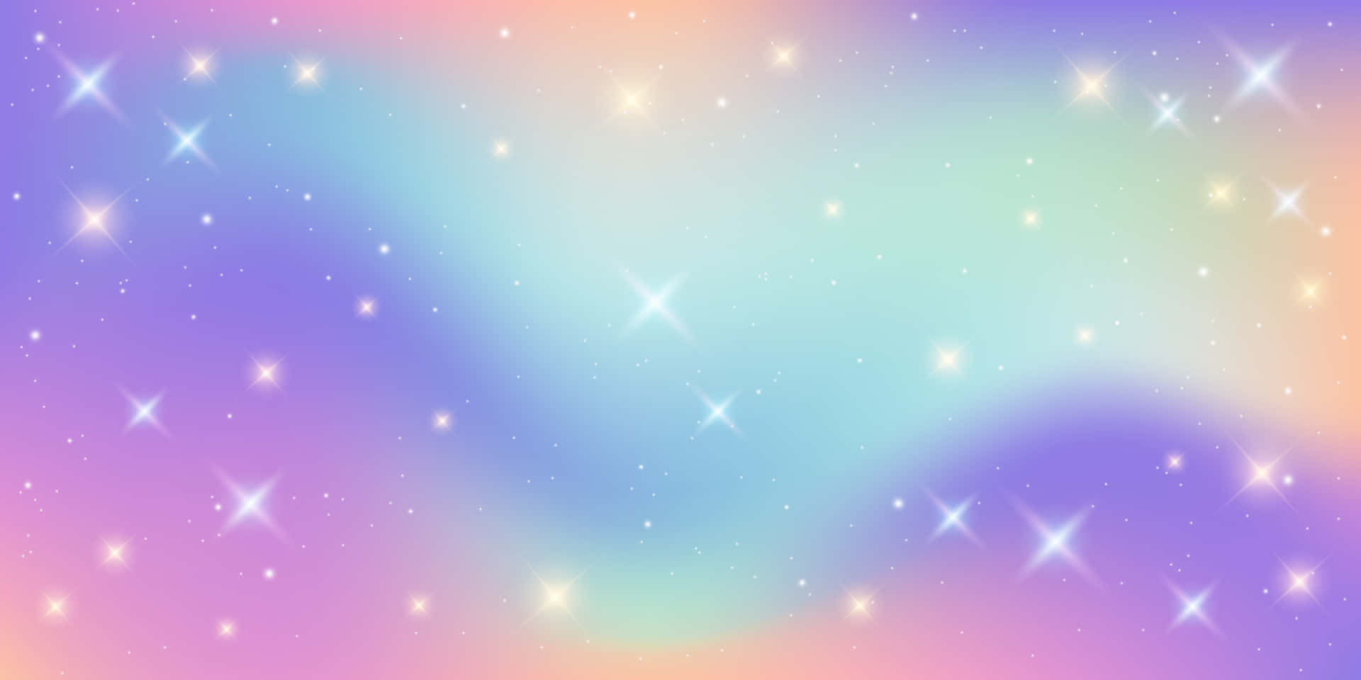 pastel gradient sky, sparkling stars, soft glowing light streaks, Full HD Desktop Wallpaper
