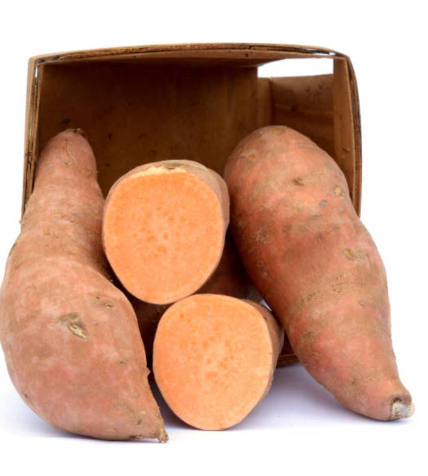 wooden bucket, sweet potato, vibrant orange flesh, SD Phone Wallpaper