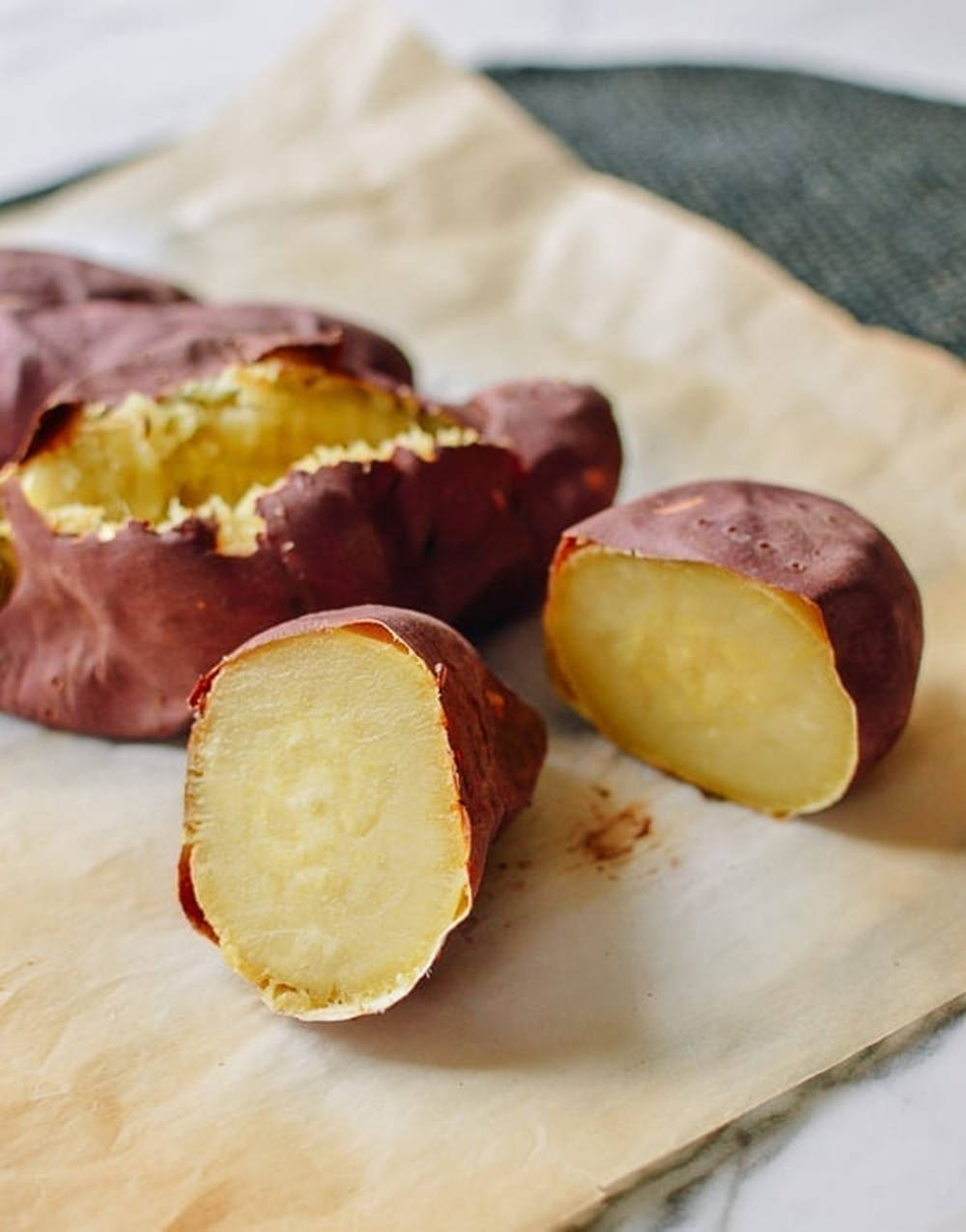 sweet potato, golden flesh, cracked purple skin, SD Phone Wallpaper