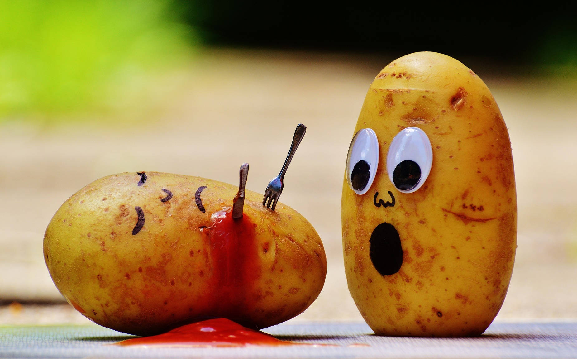 potatoes, googly eyes, drawn faces, HD Desktop Wallpaper