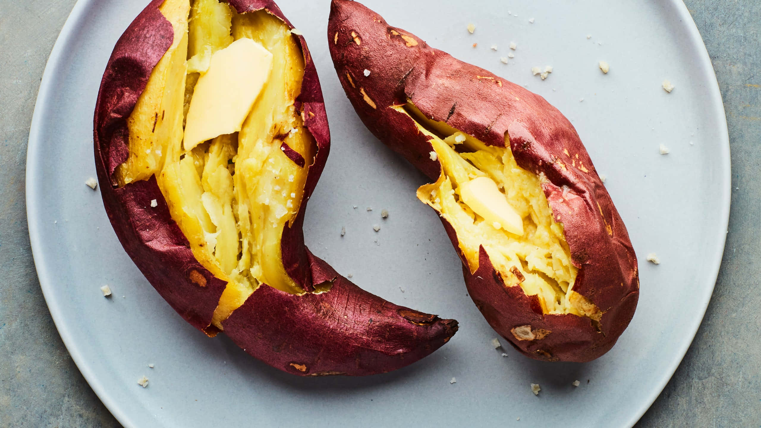yellow sweet potato, roasted sweet potatoes, fluffy yellow flesh, 2K Desktop Wallpaper