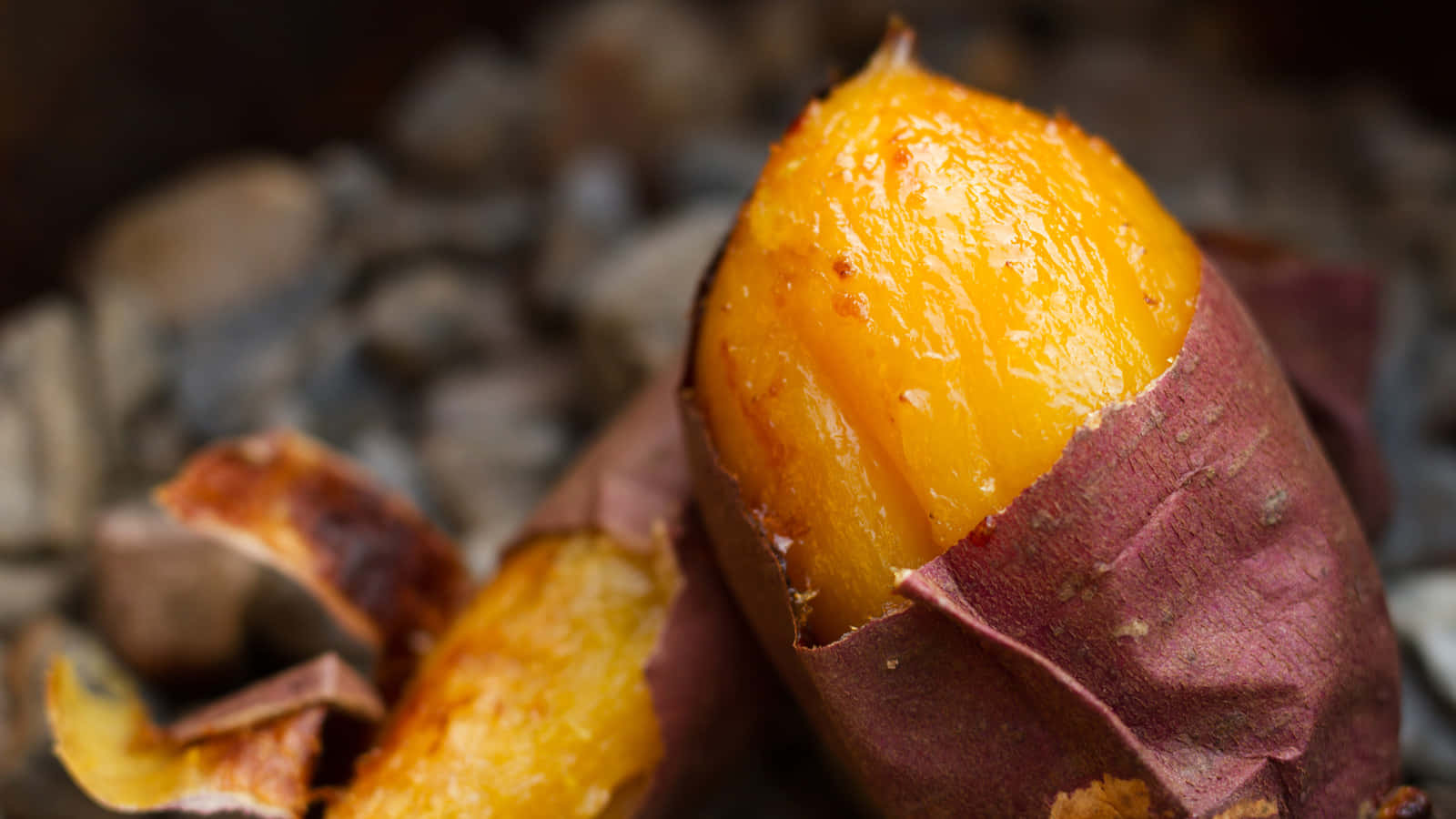 yellow sweet potato, roasted sweet potato, vibrant orange flesh, HD Desktop Wallpaper