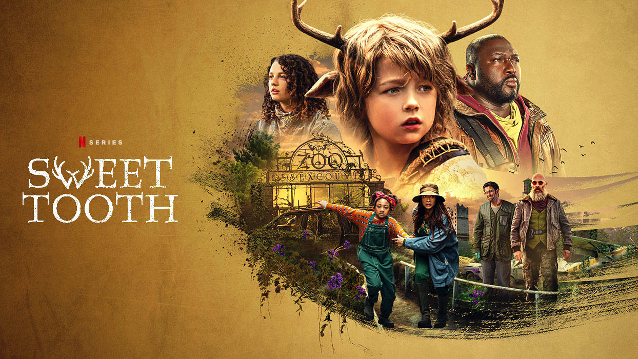 Sweet Tooth, young boy with antlers, zoo gate, SD Desktop Wallpaper