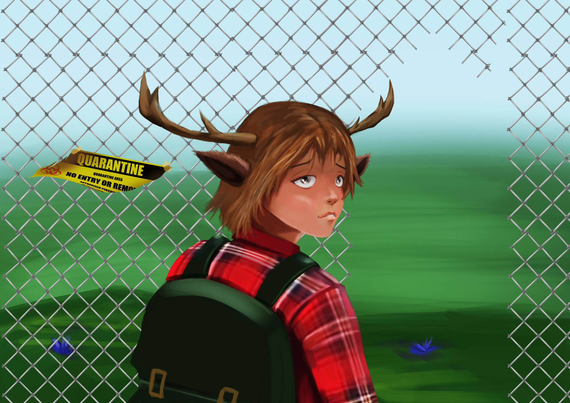 Sweet Tooth, quarantine area, red plaid shirt, Full HD Desktop Wallpaper