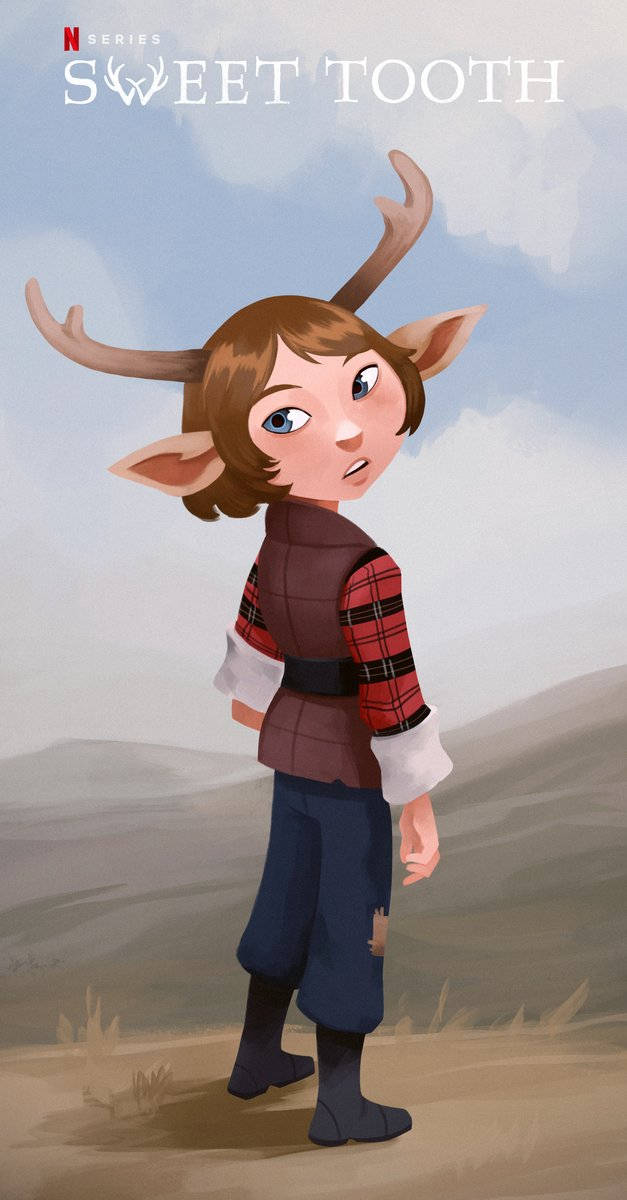 Sweet Tooth, deer-headed boy, plaid shirt, SD Phone Wallpaper