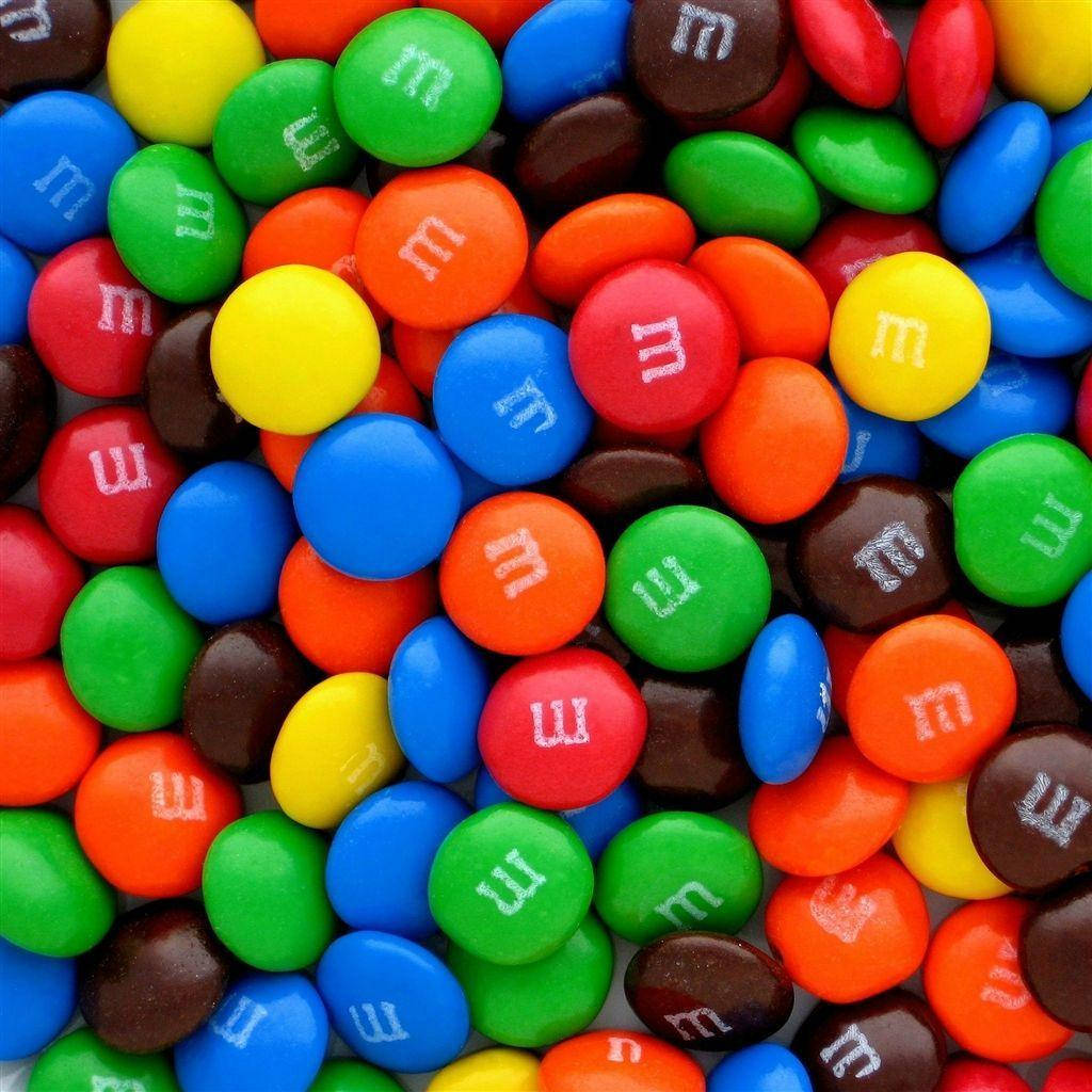 M&M's, colorful chocolate candies, white 'm' logos, SD Desktop Wallpaper