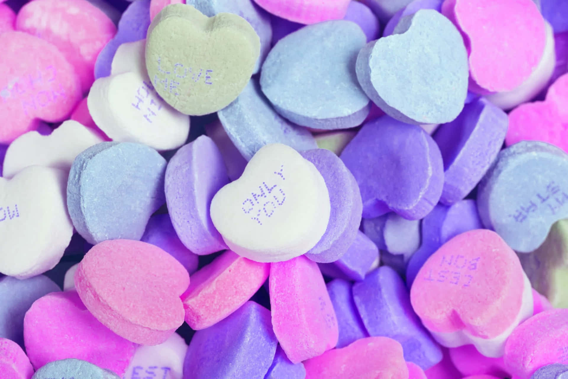 Sweetest Day, candy hearts, pastel pink, Full HD Desktop Wallpaper