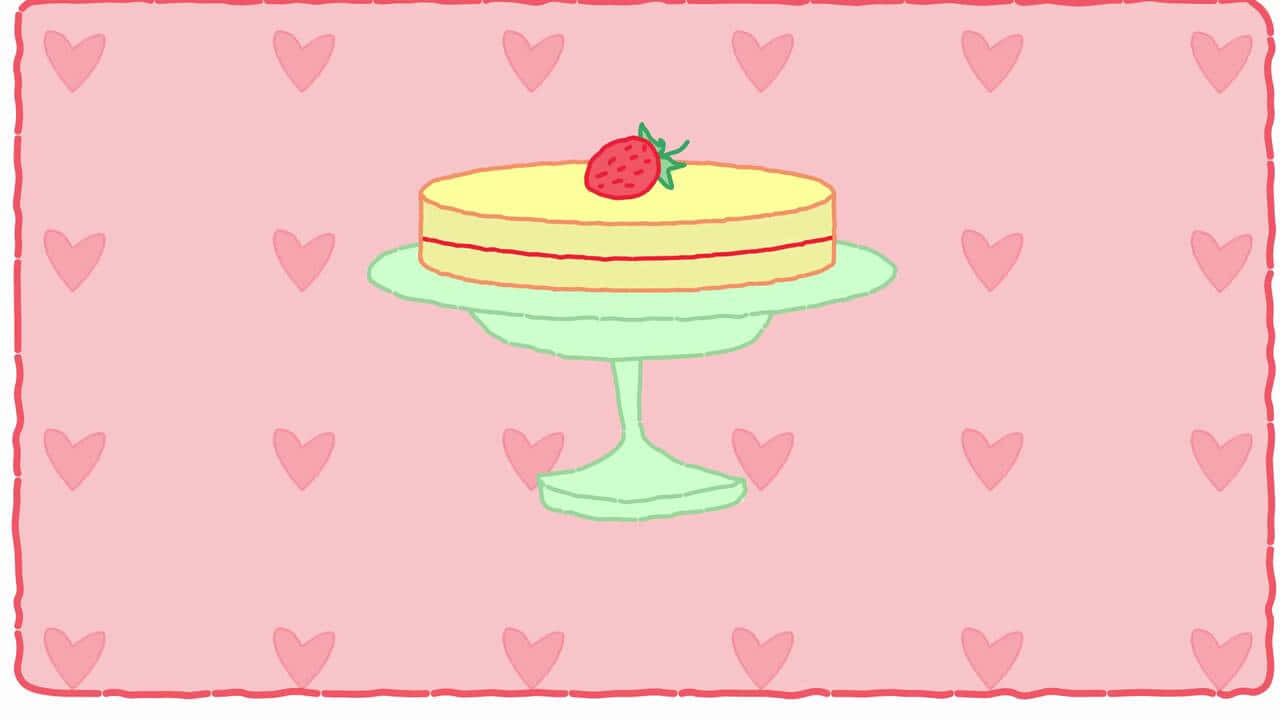 Sweetest Day, strawberry cake, yellow layered cake, HD Desktop Wallpaper
