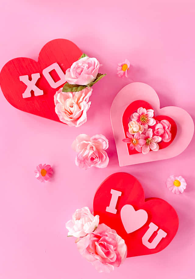 Sweetest Day, love hearts, floral decor, SD Phone Wallpaper