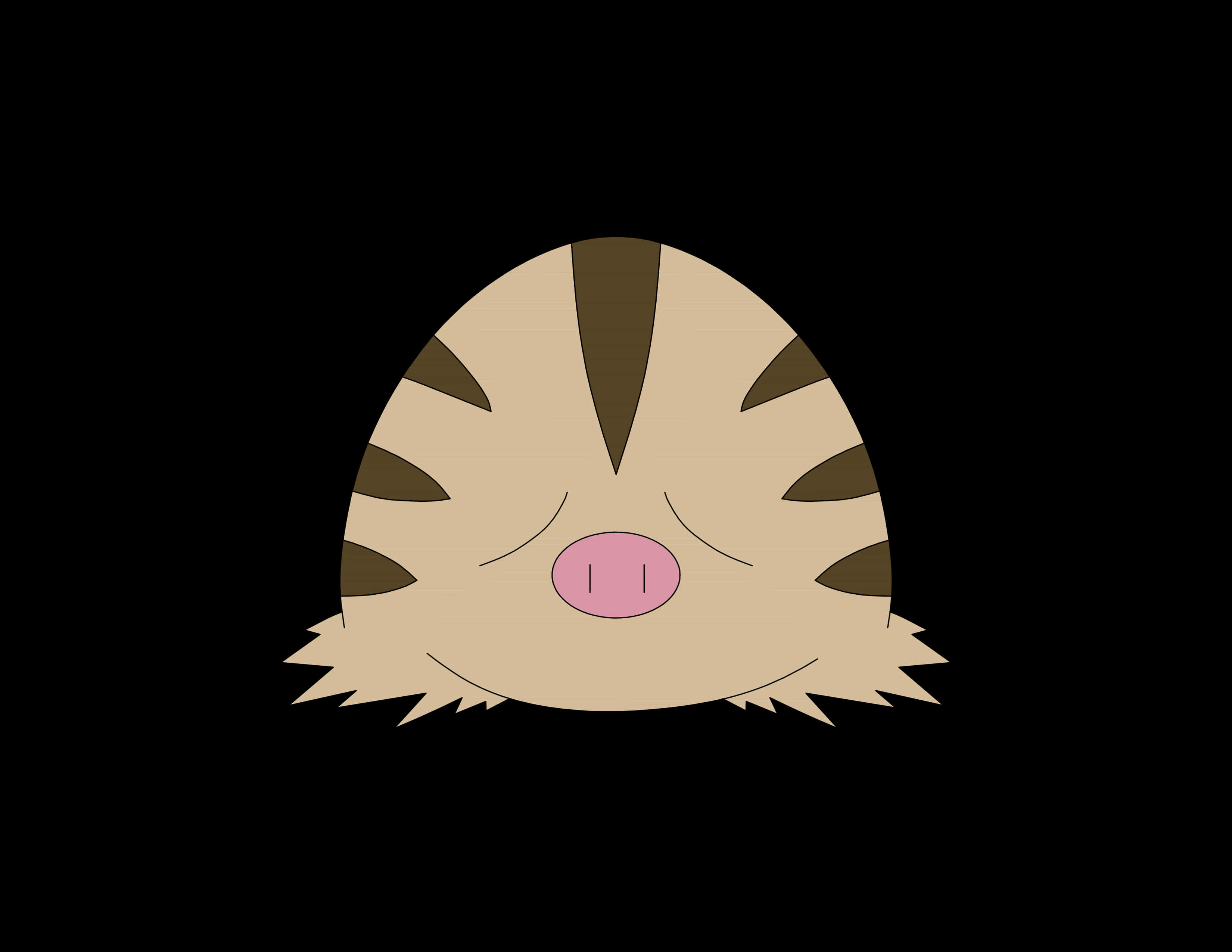 Swinub, cartoon porcupine, closed eyes, 2K Desktop Wallpaper