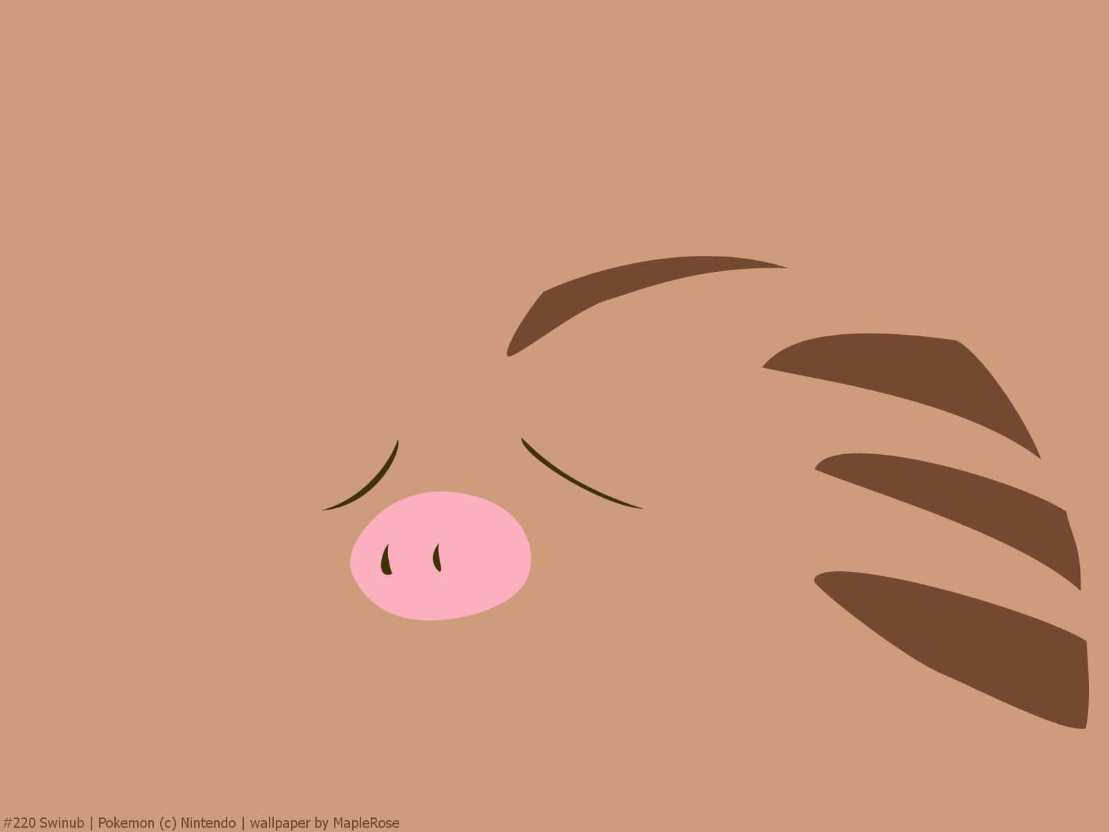Swinub, minimalist illustration, closed eyes, HD Desktop Wallpaper