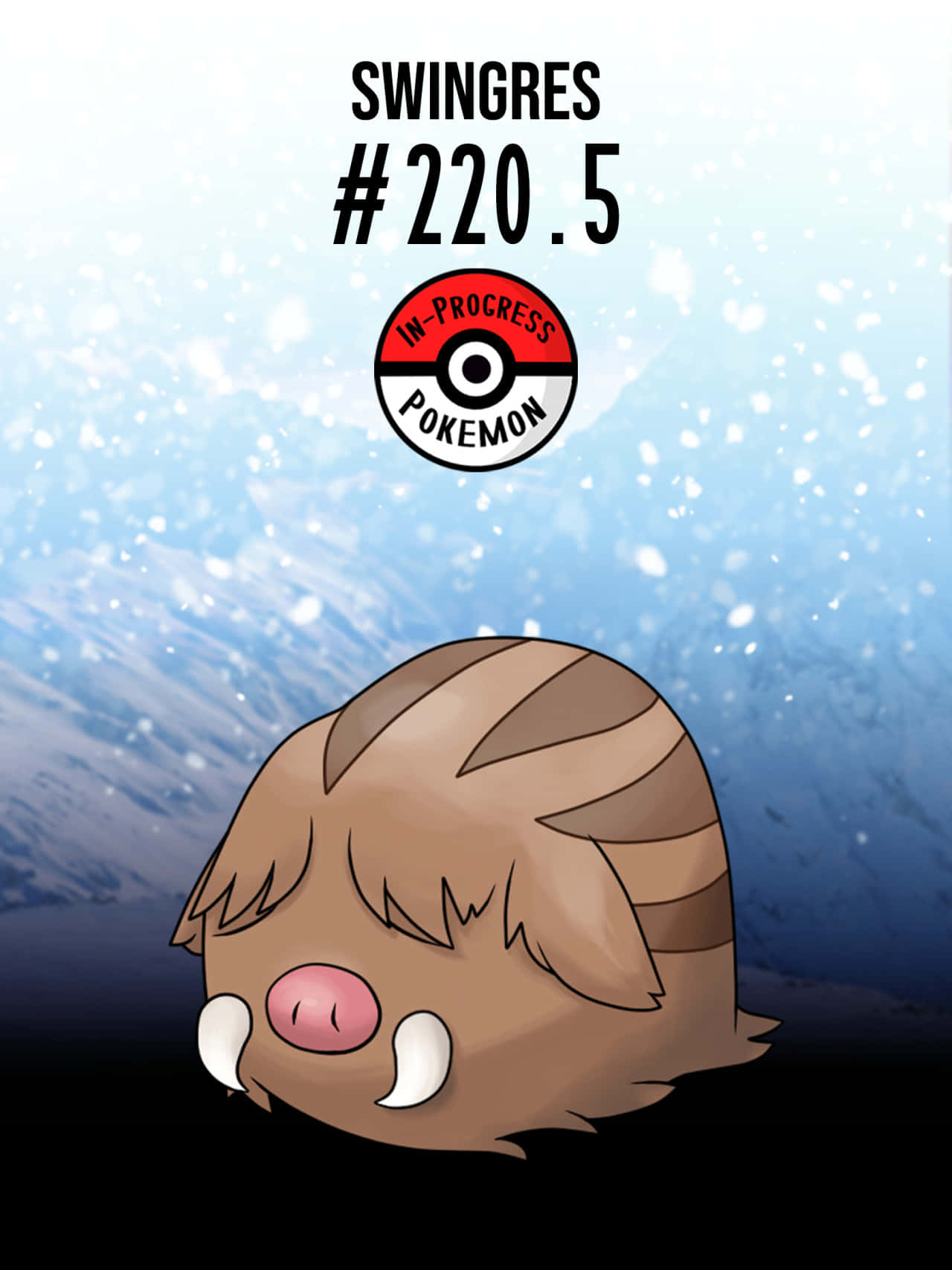 Swinub, mid evolution, snowy blue underwater scene, HD Phone Wallpaper