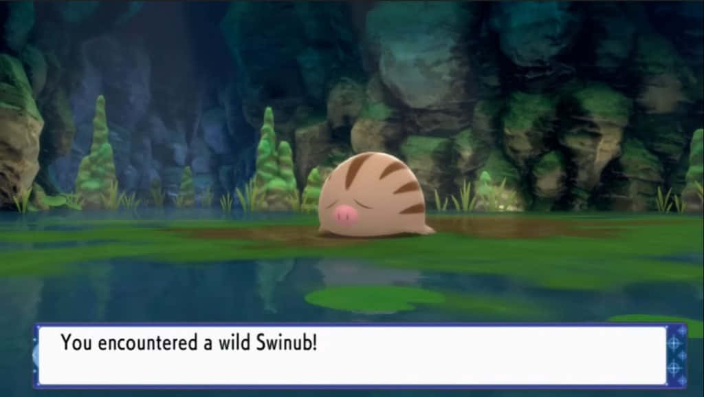 Swinub, pink, brown stripes, SD Desktop Wallpaper