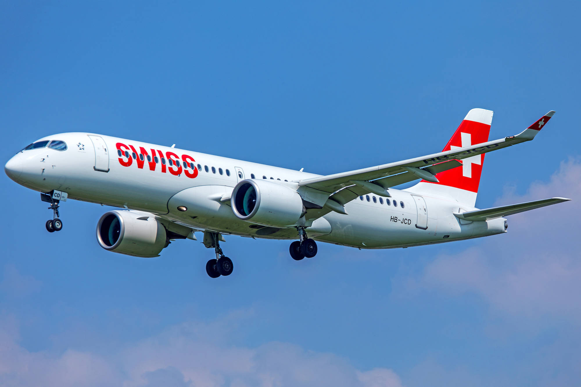Swiss Airlines, airplane, landing gear down, Full HD Desktop Wallpaper