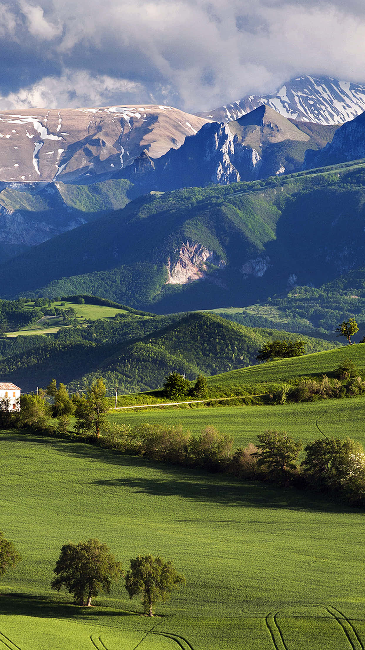 Alps, summer, green hills, Full HD Phone Wallpaper