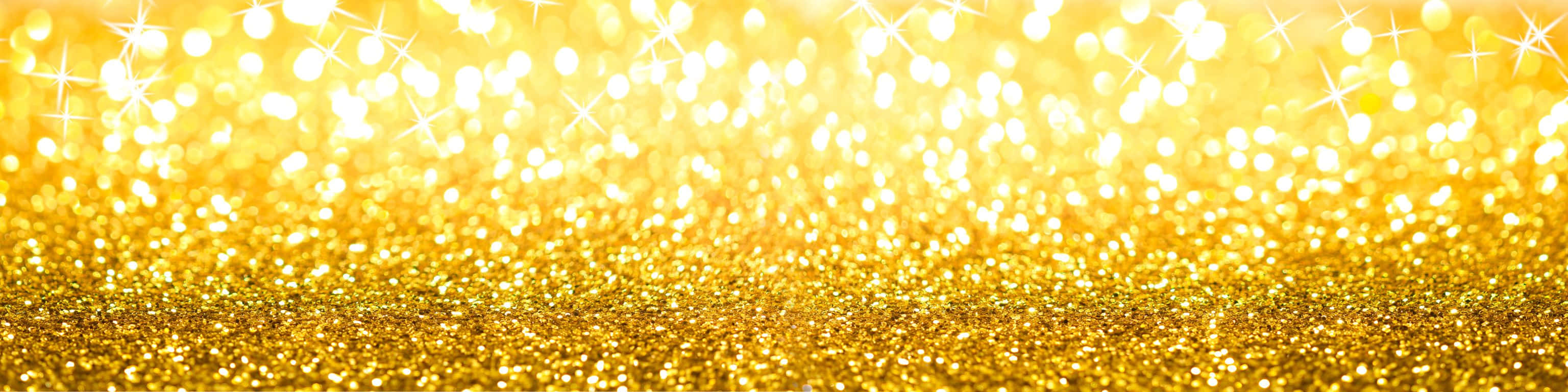 Swiss Alps, golden glitter background, bokeh sparkles, 2K Desktop Wallpaper