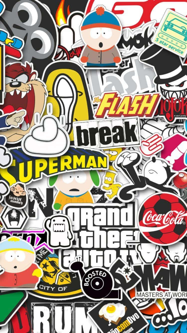 cool swag, pop culture stickers, cartoon characters, HD Phone Wallpaper