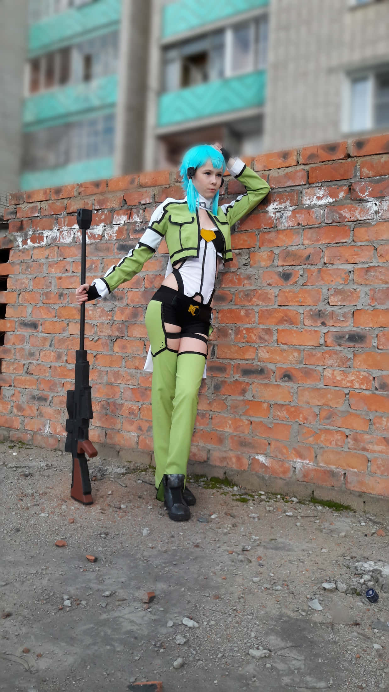 Sword Art Online, cosplay, bright blue hair, Full HD Phone Wallpaper