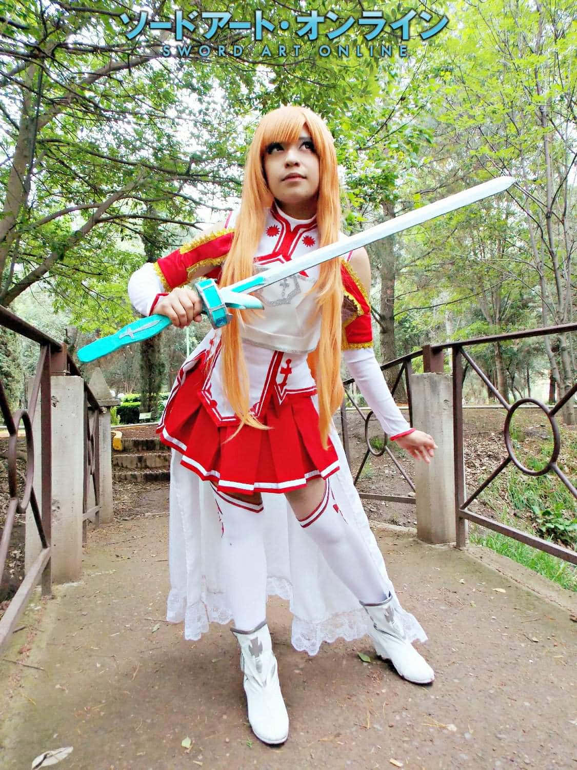 Sword Art Online, red and white costume, glowing blue sword, HD Phone Wallpaper
