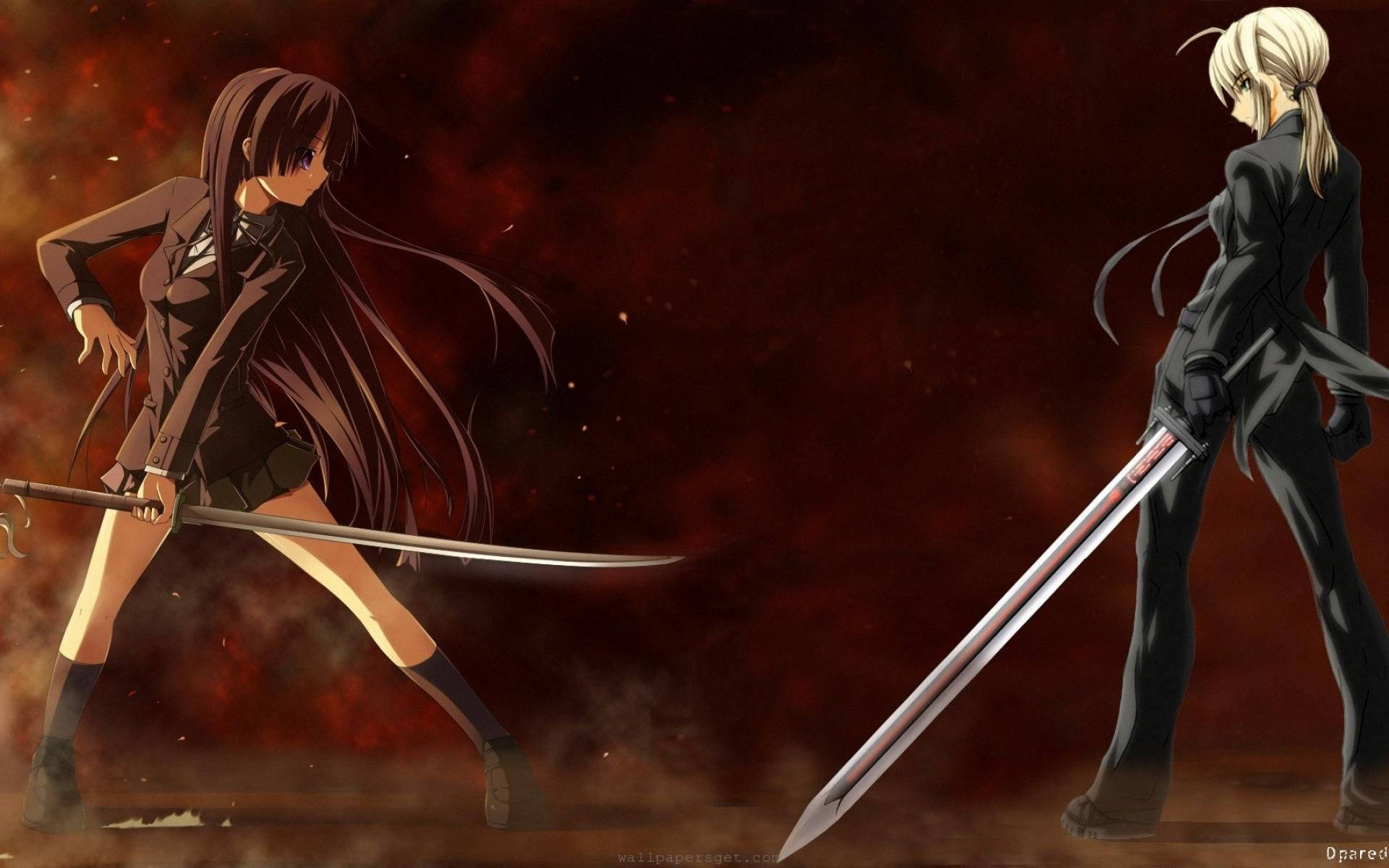 Sword Art Online, anime girls, school uniforms, Full HD Desktop Wallpaper