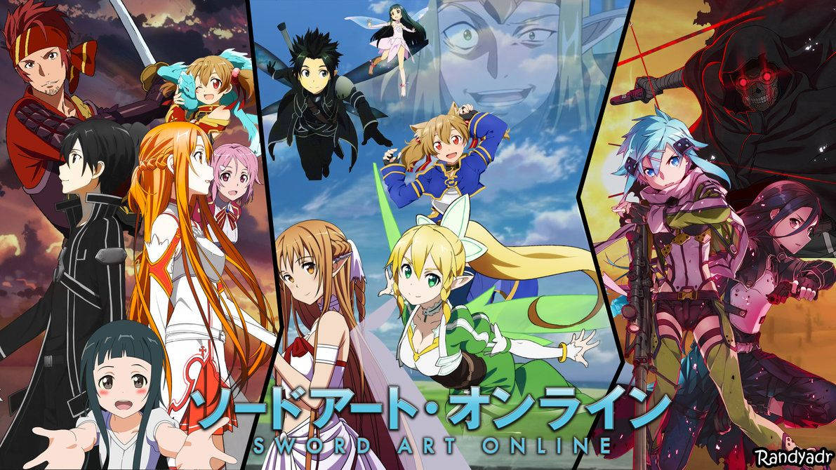 Sword Art Online, Vibrant anime characters, colorful fantasy backdrops, SD Desktop Wallpaper