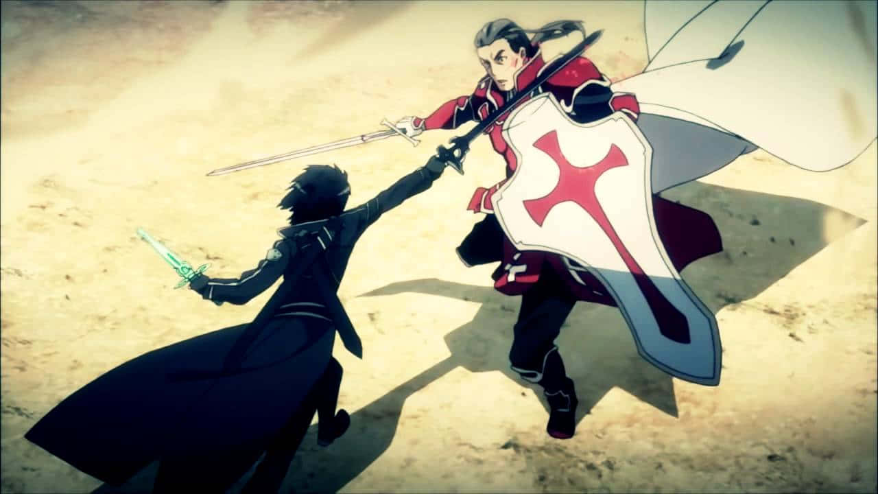 Sword Art Online, epic duel, desert duel, HD Desktop Wallpaper