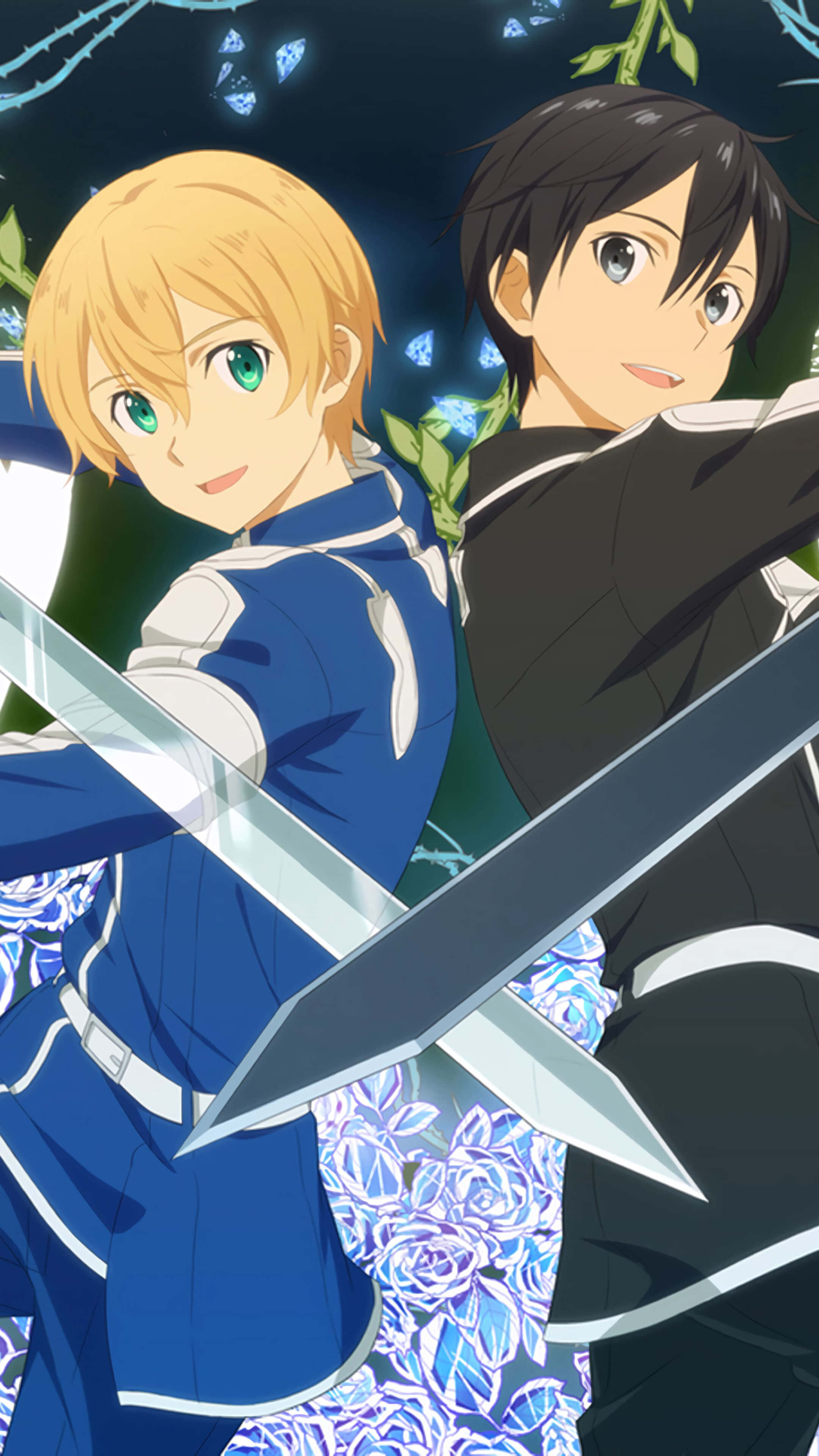 Sword Art Online, Eugeo, moonlit foliage, 4K Phone Wallpaper