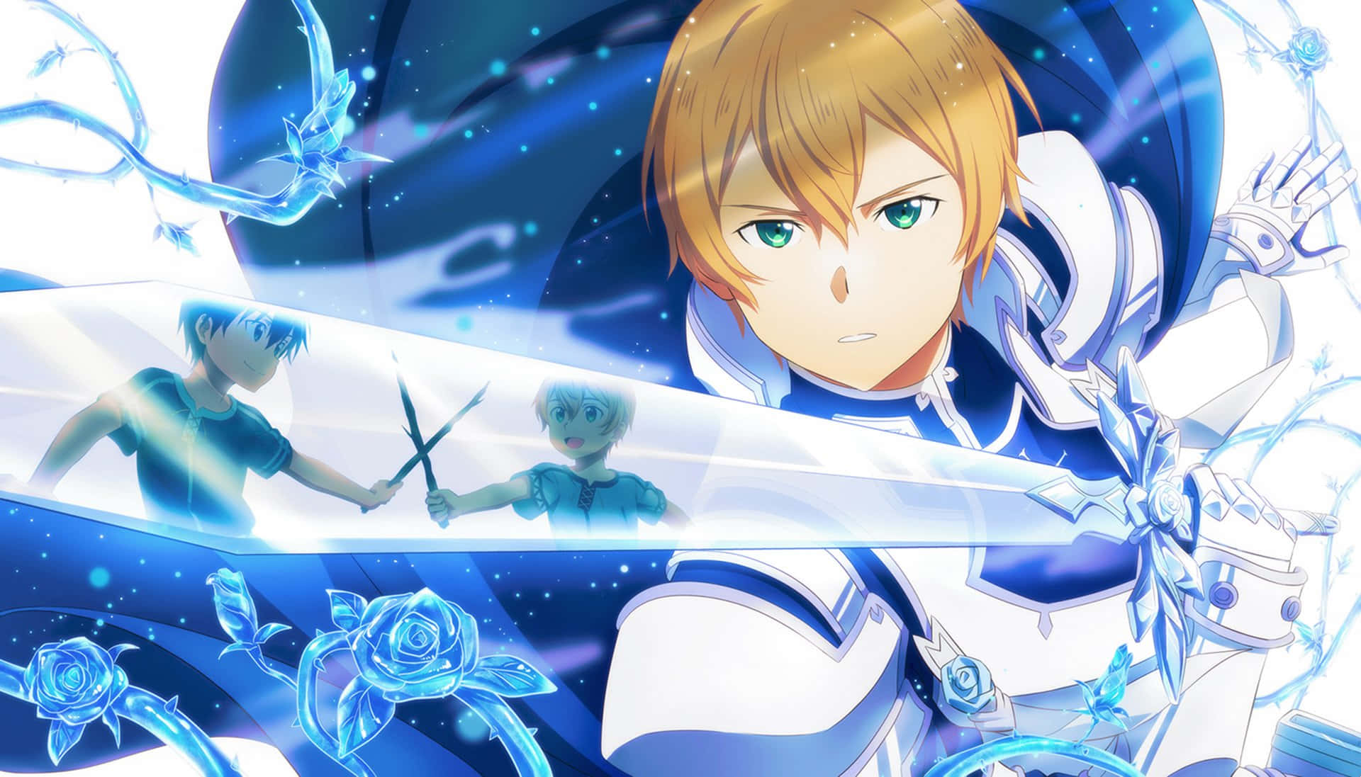 Sword Art Online, Eugeo, white armor, Full HD Desktop Wallpaper