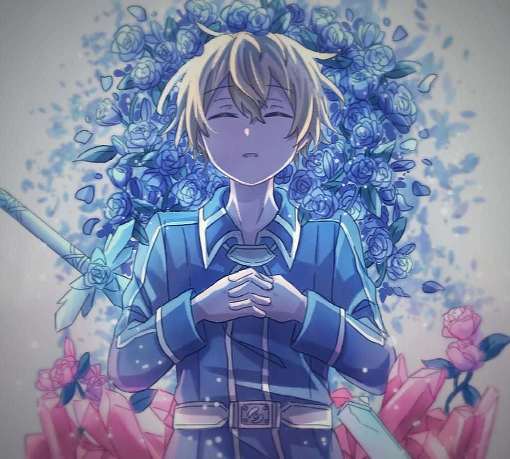 Sword Art Online, Eugeo, blue roses, SD Desktop Wallpaper