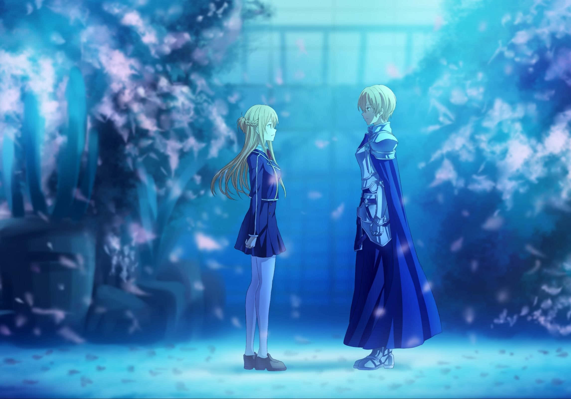 Sword Art Online, Eugeo, cherry blossom tree, Full HD Desktop Wallpaper