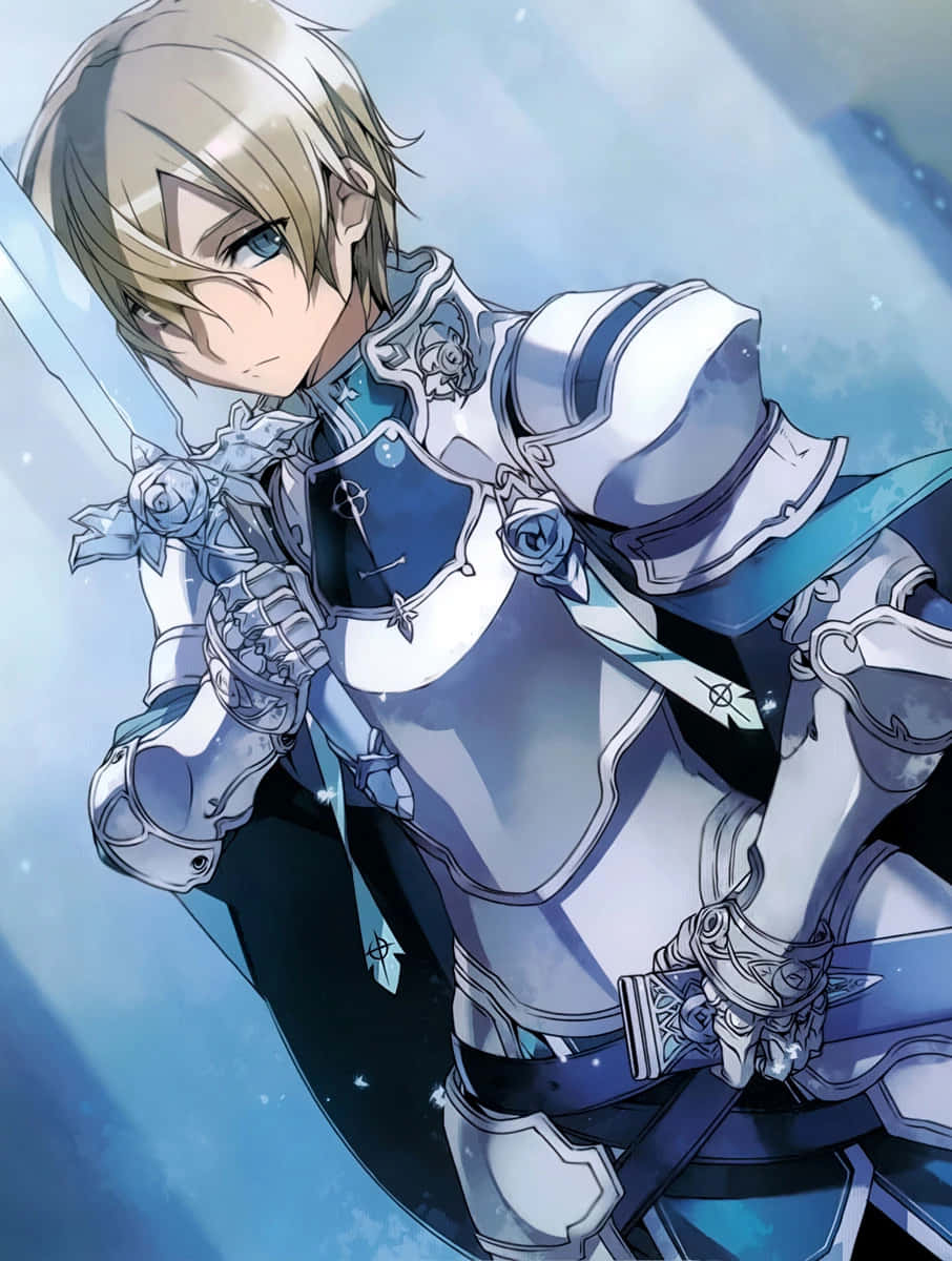 Sword Art Online, Eugeo, silver armor, SD Phone Wallpaper