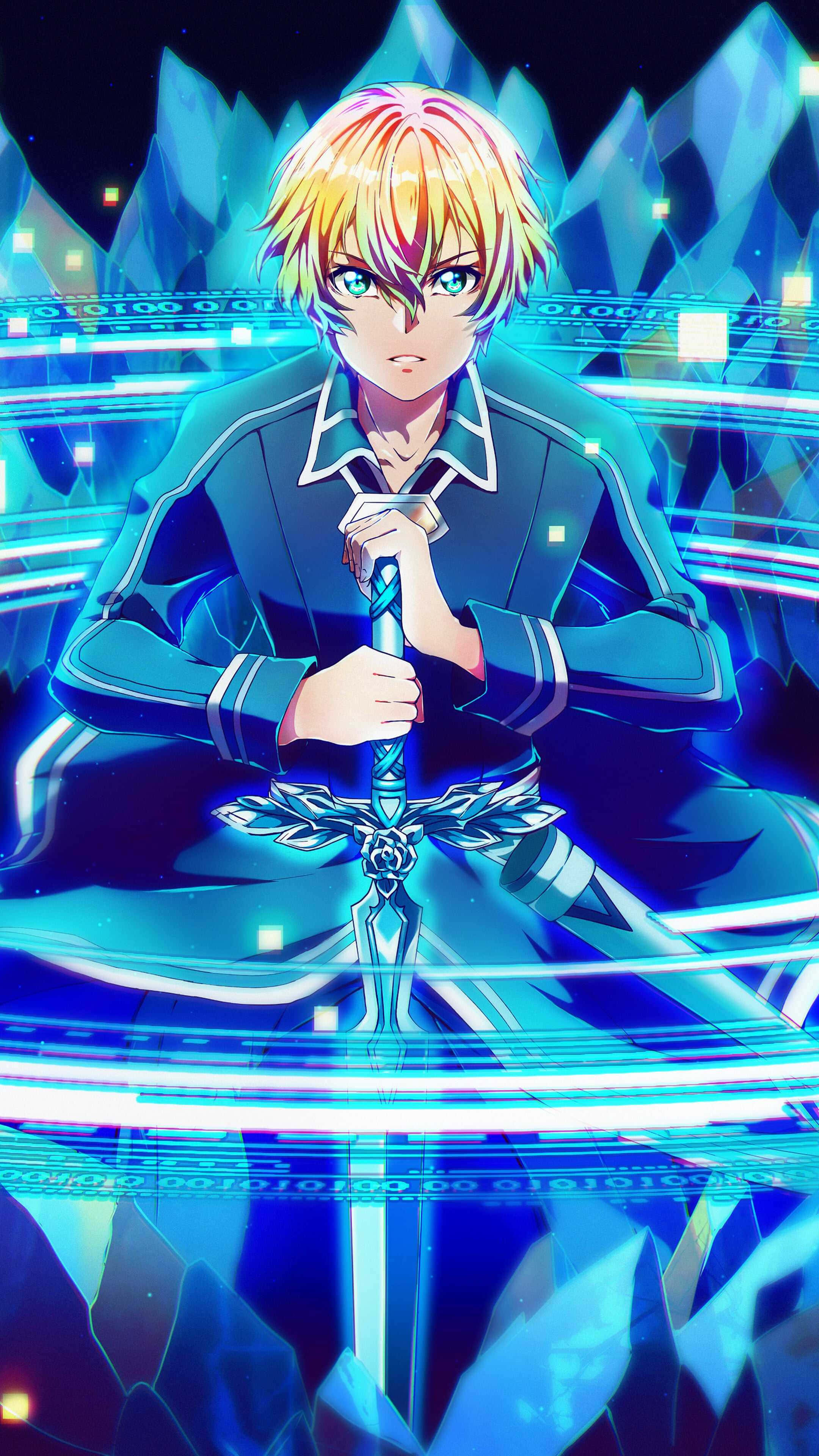 Sword Art Online, Eugeo, Blue Rose Sword, 4K Phone Wallpaper